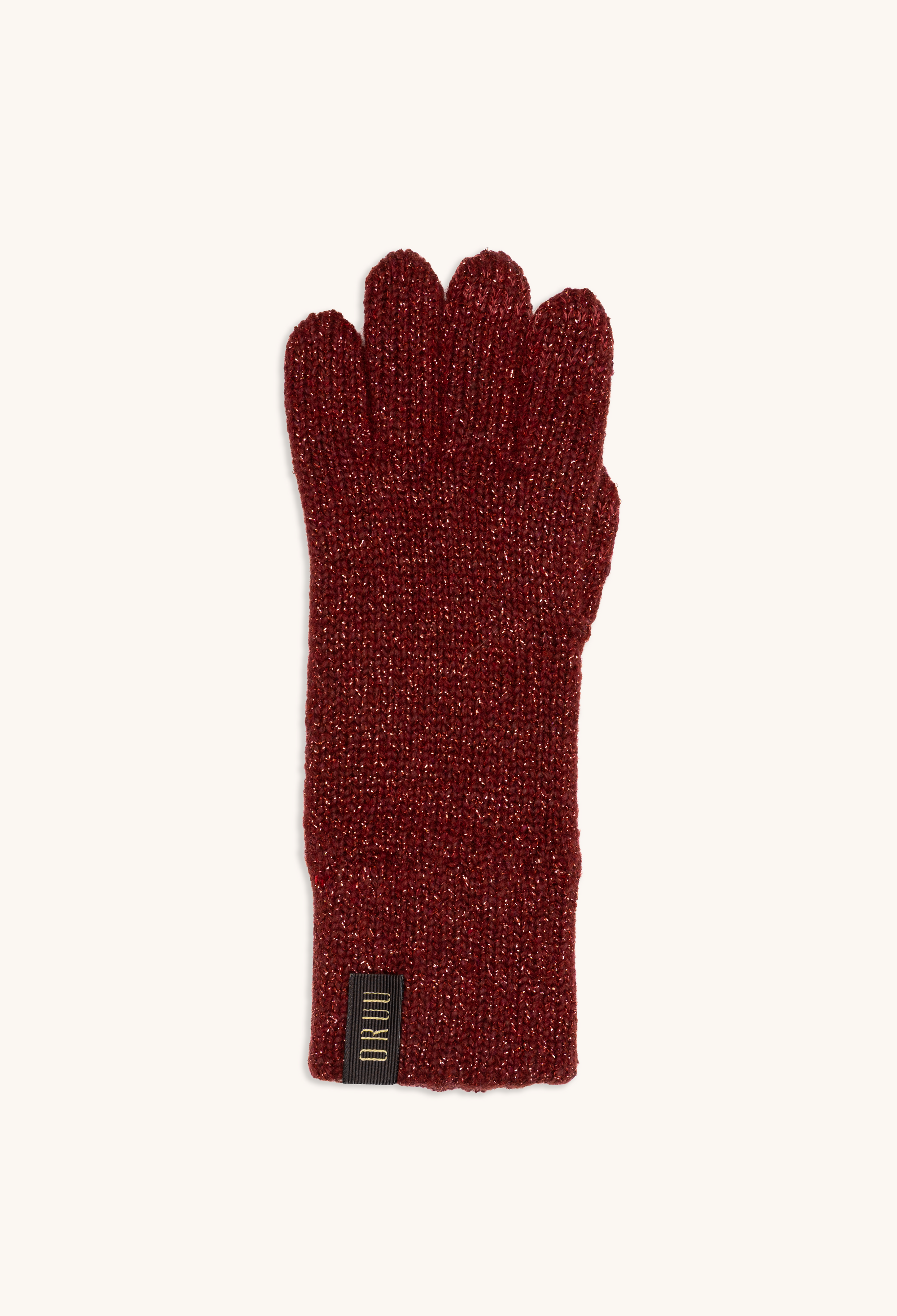 A single burgundy glove with ELETEX II touchscreen technology.  Premium wool gloves.