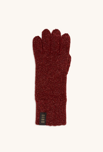 A single burgundy glove with ELETEX II touchscreen technology.  Premium wool gloves.