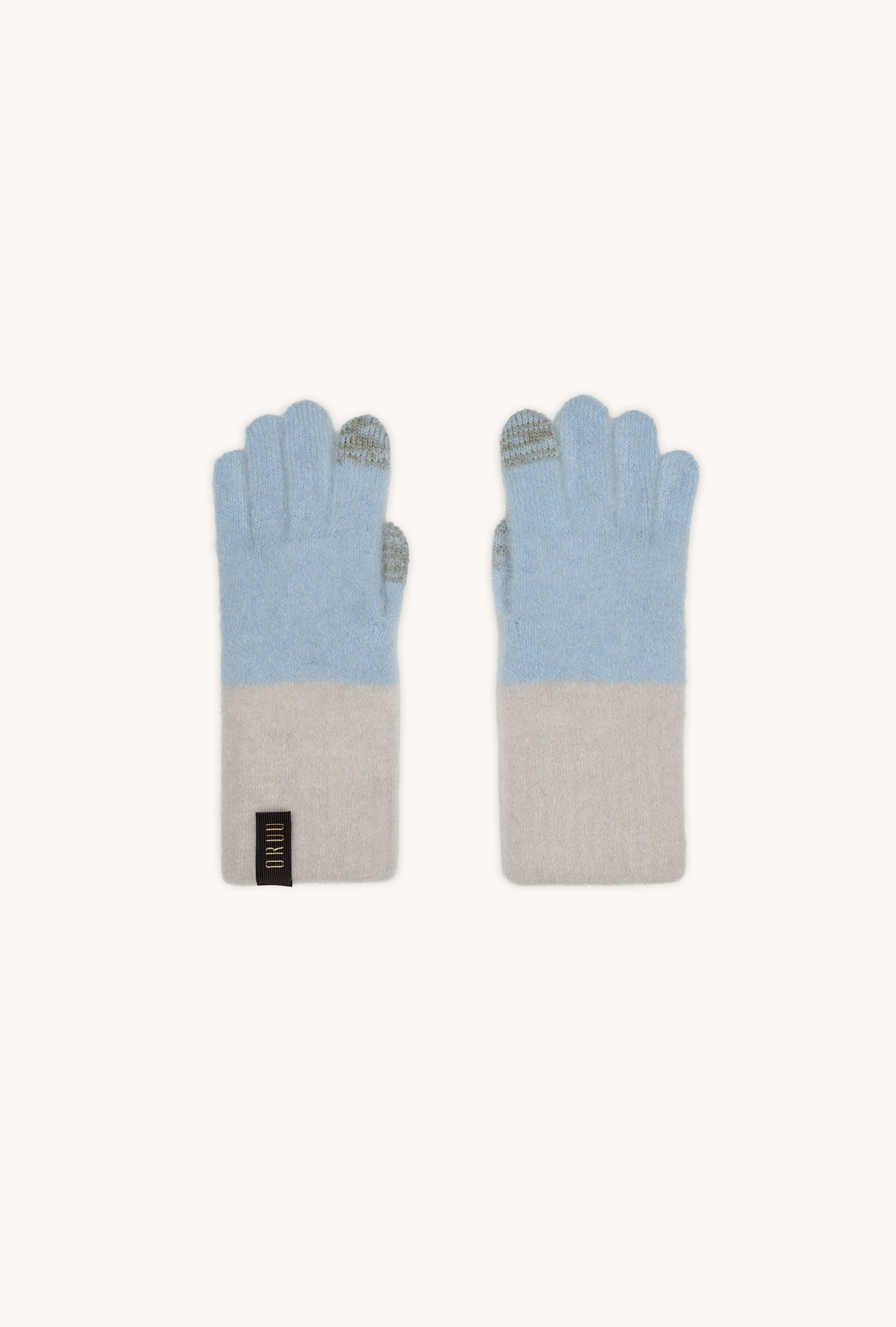 Pair of KASUMI women's alpaca touchscreen gloves in Powder Blue