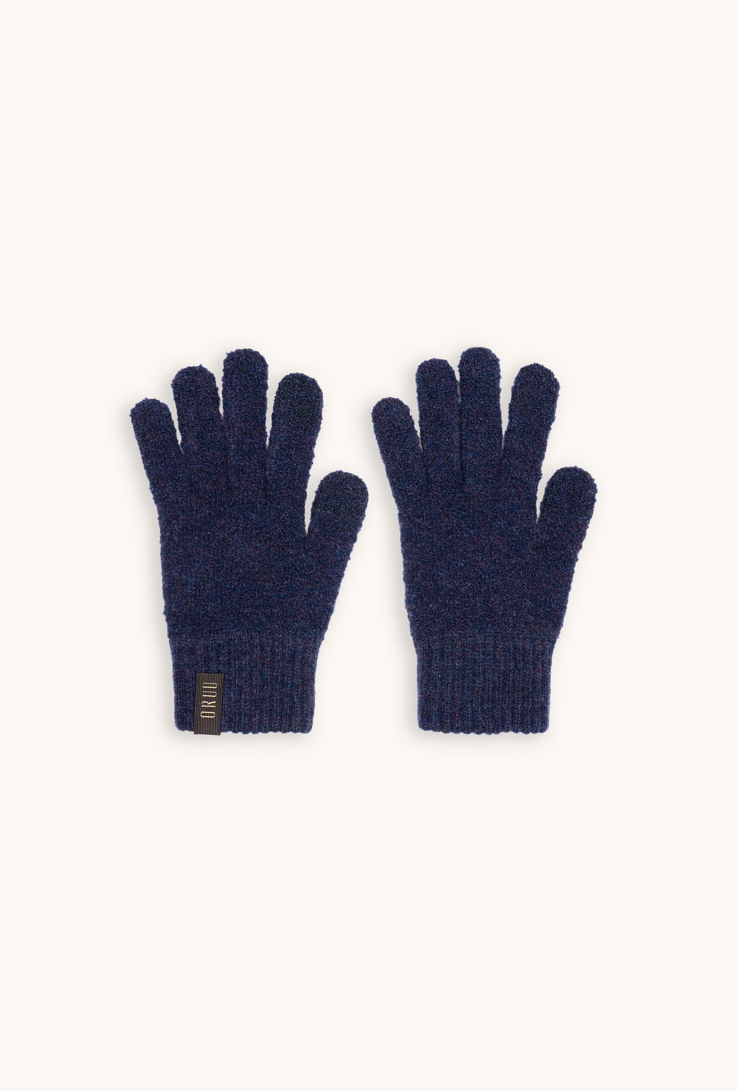 Pair of MOKO women's bouclé wool touchscreen gloves in Dark Plum