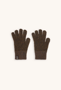 Pair of MOKO women's bouclé wool touchscreen gloves in Dark Coffee