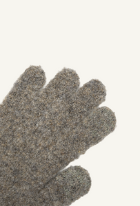 MOKO touchscreen gloves in Oatmeal, close-up of the knit and Eletex II conductive fingertip