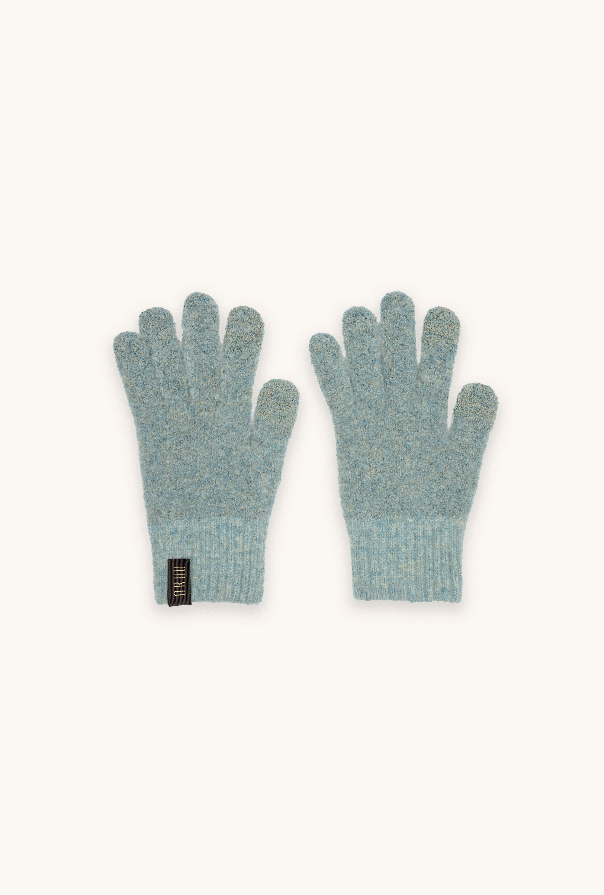 Pair of MOKO women's bouclé wool touchscreen gloves in Seafoam Green