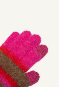 NIJI touchscreen gloves in Magenta Circus, close-up of the knit and Eletex II conductive fingertip