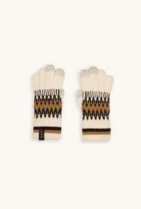 Pair of SAYA women's alpine wool touchscreen gloves in Copper