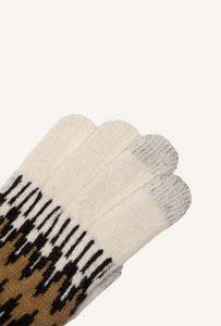 SAYA touchscreen gloves in Copper, close-up of the knit and Eletex II conductive fingertip