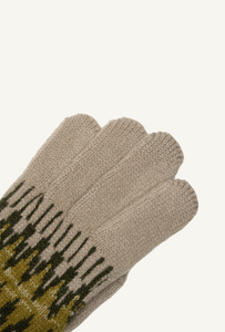 SAYA touchscreen gloves in Khaki, close-up of the knit and Eletex II conductive fingertip