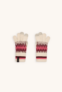 Pair of SAYA women's alpine wool touchscreen gloves in Rose