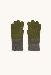 Pair of TETSU men's links-weave wool touchscreen gloves in Matcha Green