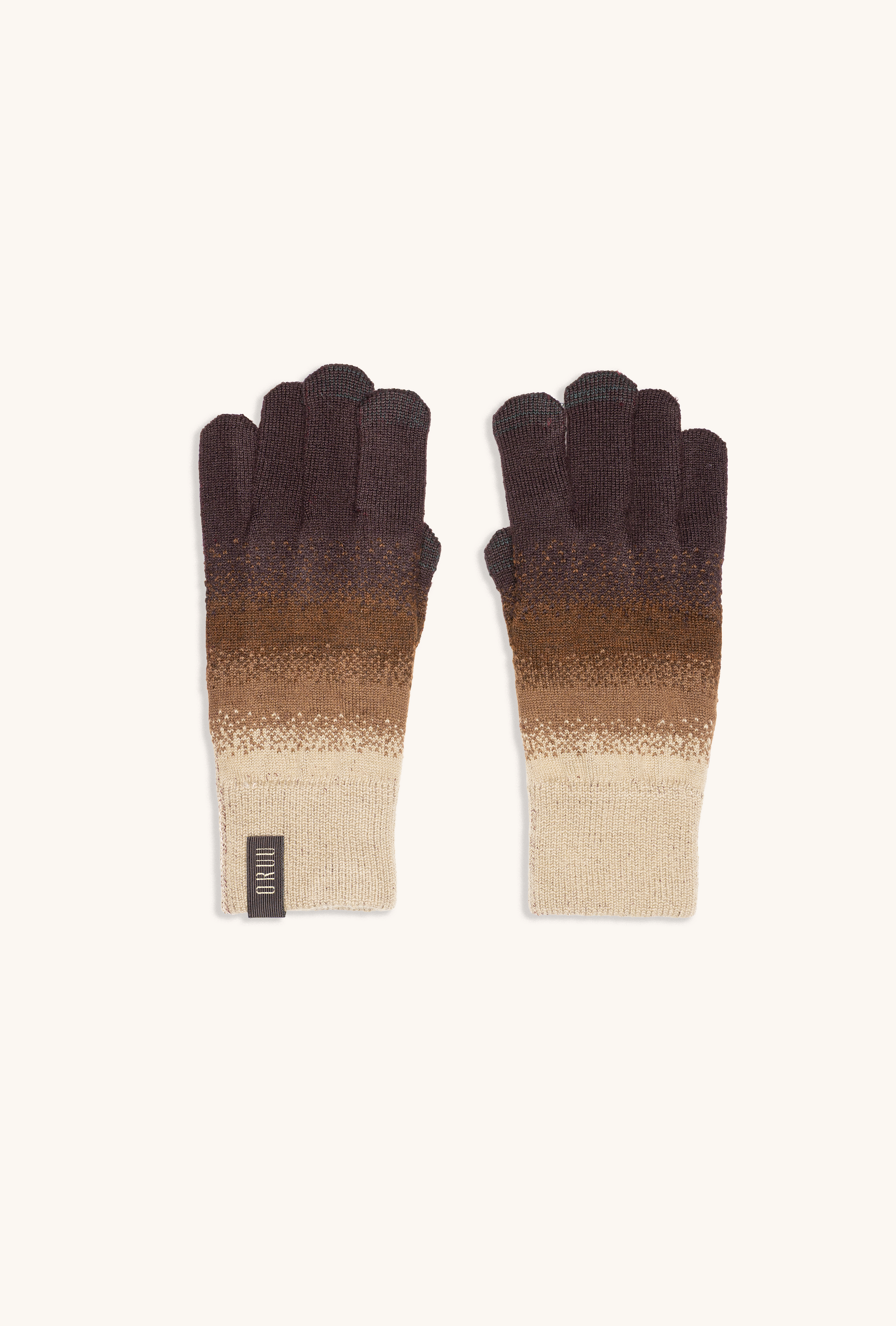Pair of YUKI women's wool touchscreen gloves in Midnight Espresso