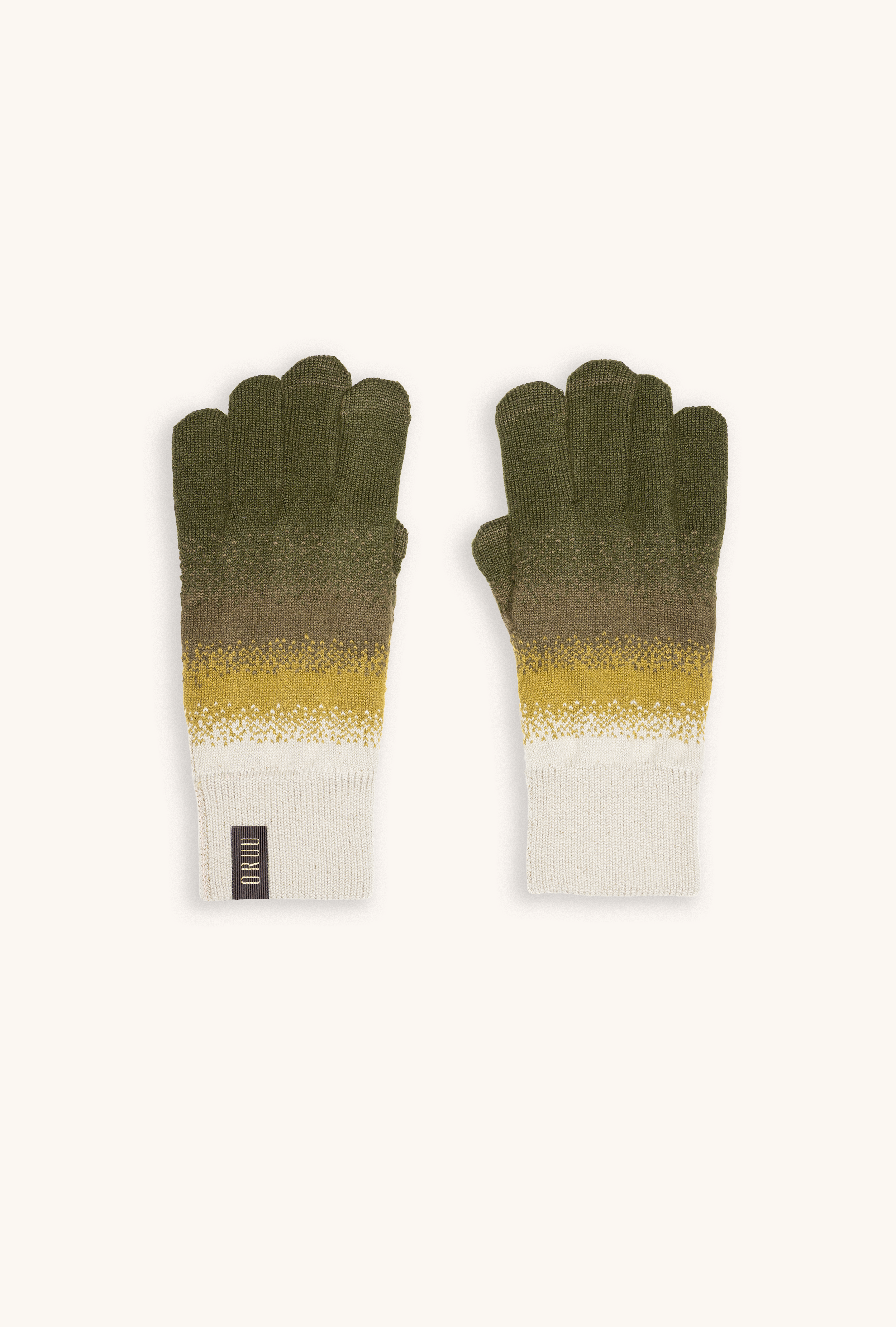 Pair of YUKI women's wool touchscreen gloves in Sage Smoke