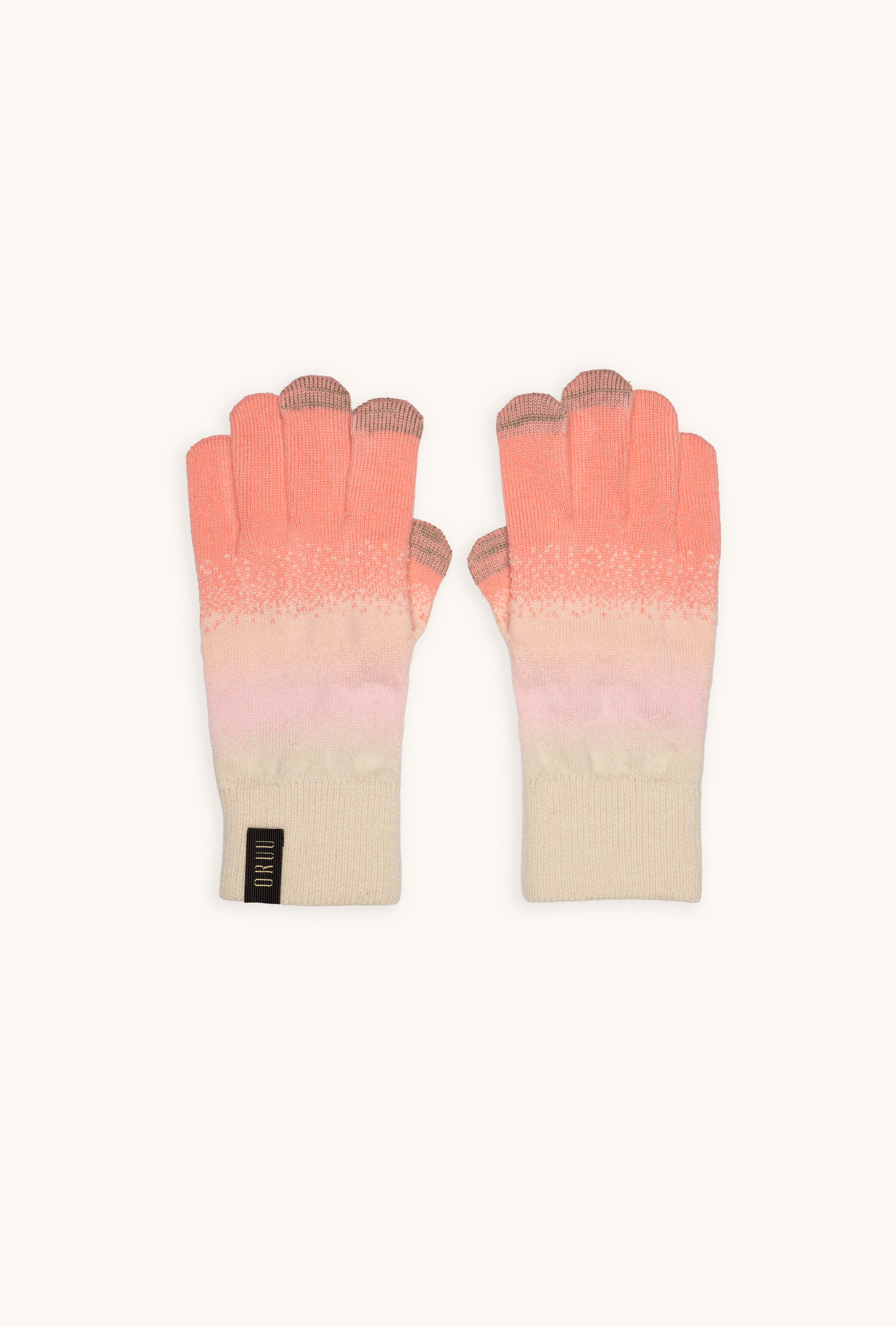 Pair of YUKI women's wool touchscreen gloves in Dusty Pink